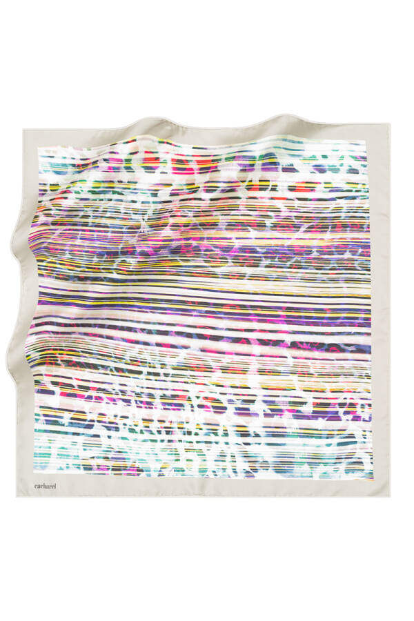 Leopar Desenli 90X90 İpek Twill Eşarp - 1