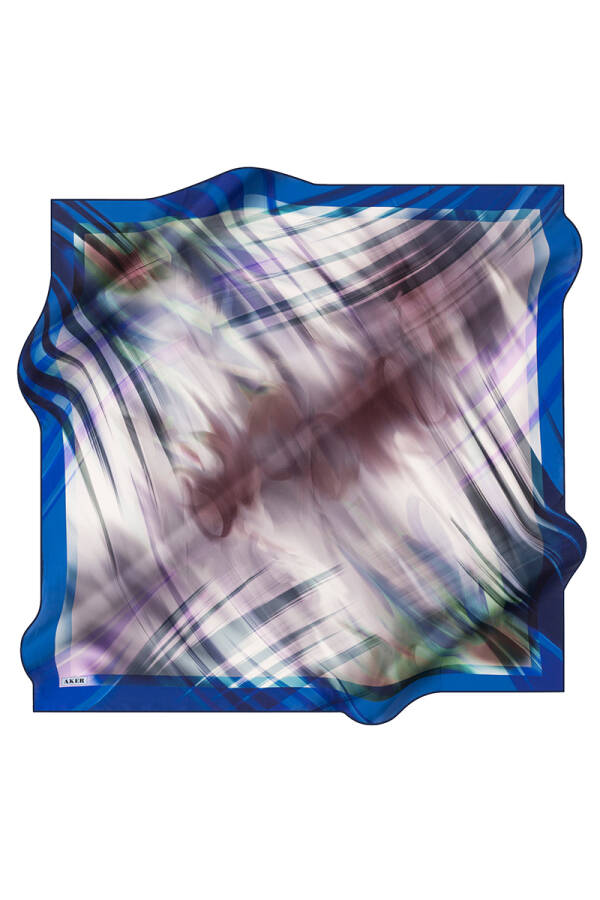 Fırça Desenli 90X90 İpek Tivil Eşarp - 1