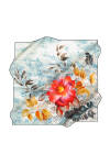 Çiçek Desenli 90X90 İpel Twill Eşarp 