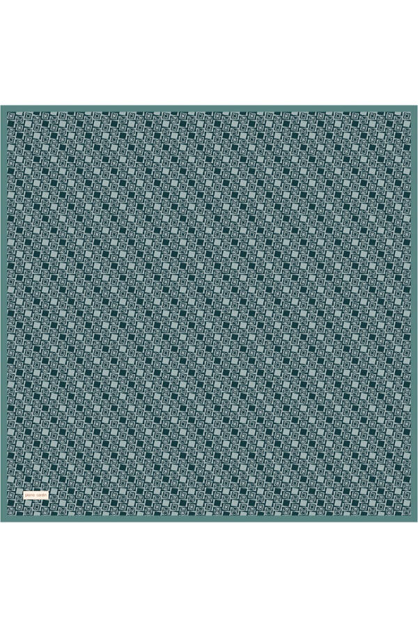 Su Yeşili 90X90 İpek Krep Saten Eşarp - 1