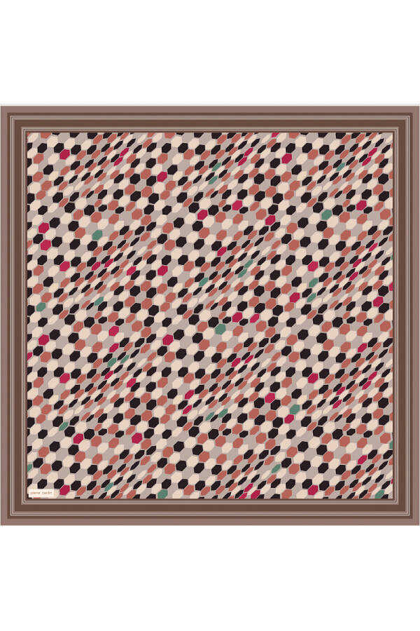 Kahverengi 90X90 İpek Krep Saten Eşarp - 1