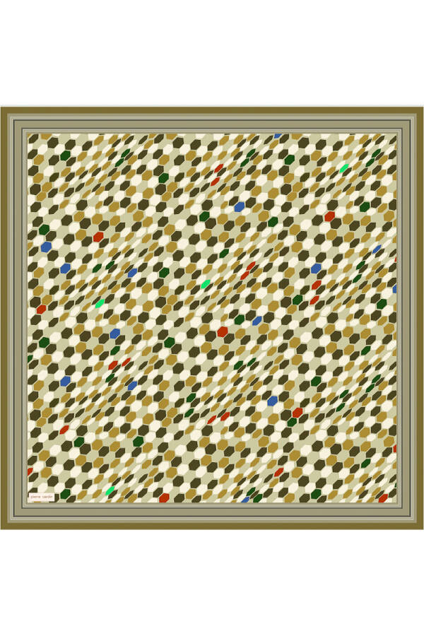 Kahve Melanj 90X90 İpek Krep Saten Eşarp - 1