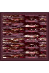 Bordo 90X90 İpek Krep Saten Eşarp 