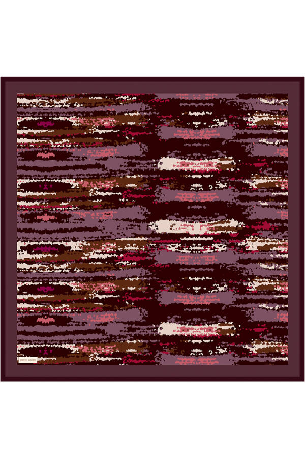 Bordo 90X90 İpek Krep Saten Eşarp - 1