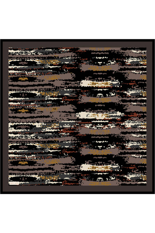 Antrasit 90X90 İpek Krep Saten Eşarp - Pierre Cardin