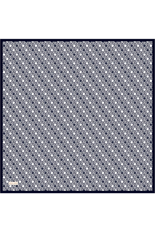 Siyah 90X90 İpek Twill Eşarp - 1