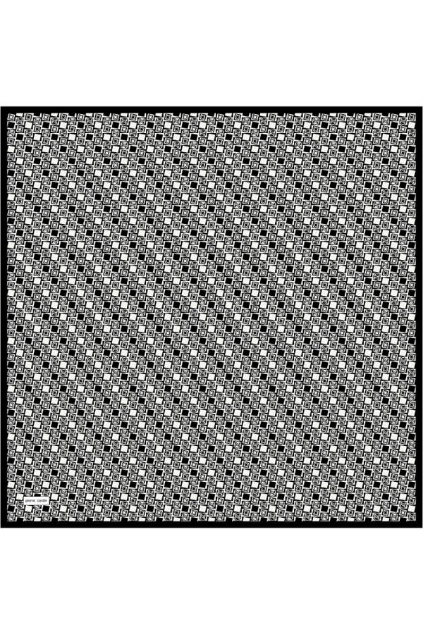 Siyah 90X90 İpek Twill Eşarp - 1