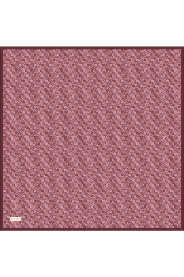 Bordo 90X90 İpek Twill Eşarp - Pierre Cardin
