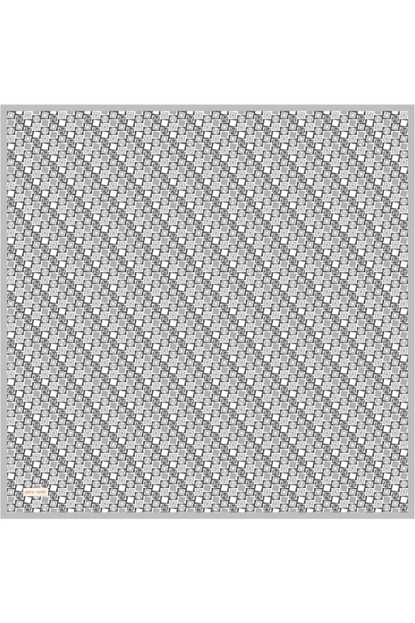 Gümüş 90X90 İpek Twill Eşarp - 1