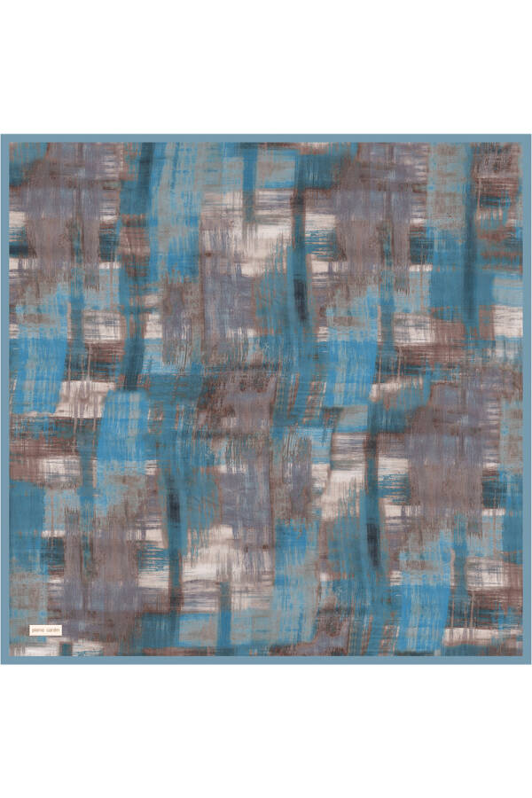 Açık Mavi 90X90 İpek Twill Eşarp - 1