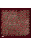 Bordo 90X90 İpek Krep Saten Eşarp 