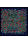 Lacivert 90X90 İpek Krep Saten Eşarp 