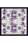 Mavi 90X90 İpek Krep Saten Eşarp 