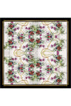 Beyaz 90X90 İpek Krep Saten Eşarp - 1