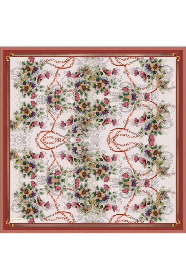 Somon 90X90 İpek Krep Saten Eşarp - 1