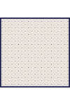 Beyaz Logo Desenli 90X90 İpek Krep Saten Eşarp 