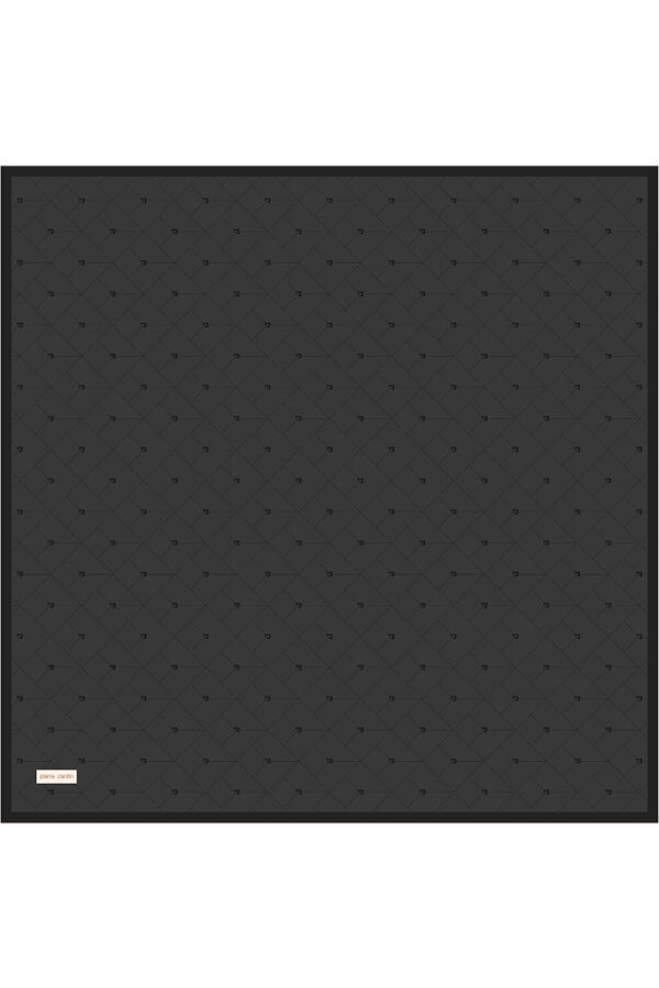 Antrasit 90X90 İpek Krep Saten Eşarp - Pierre Cardin