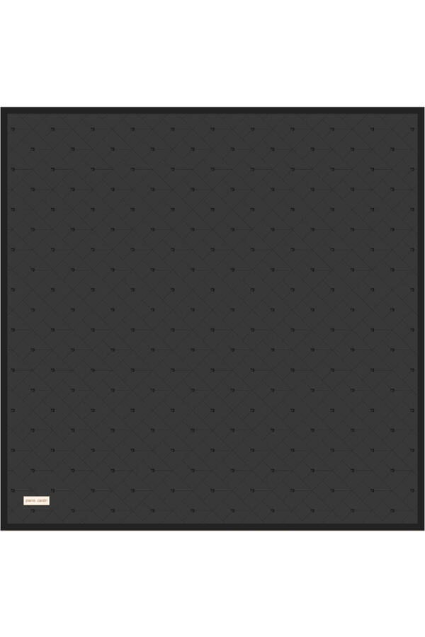 Antrasit 90X90 İpek Krep Saten Eşarp - Pierre Cardin