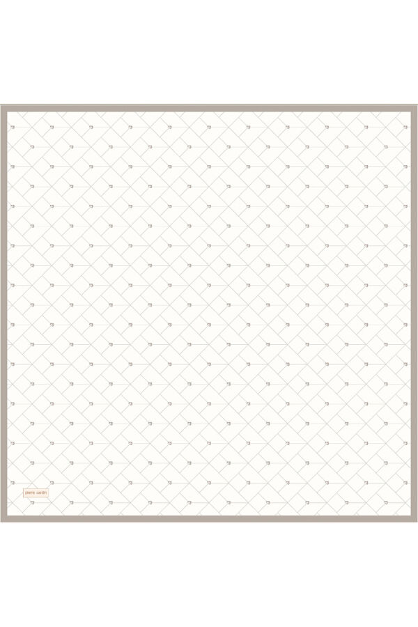 Açık Bej 90X90 İpek Krep Saten Eşarp - 1