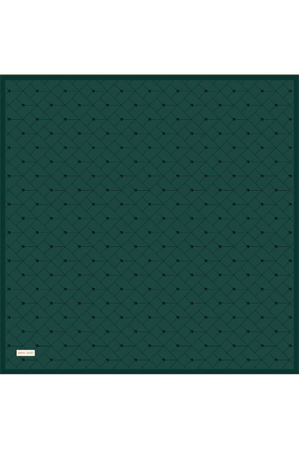 Zümrüt 90X90 İpek Krep Saten Eşarp - 1