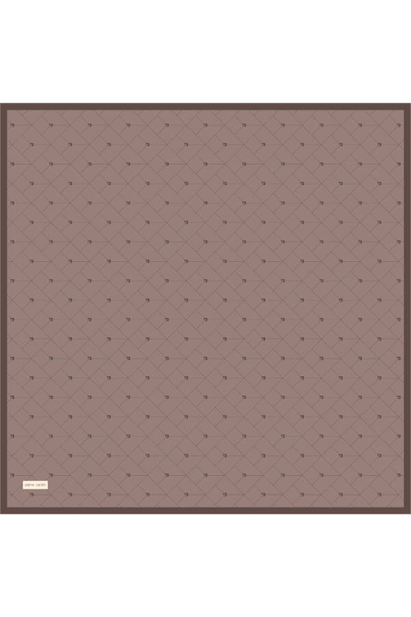 Açık Kahverengi 90X90 İpek Krep Saten Eşarp - 1