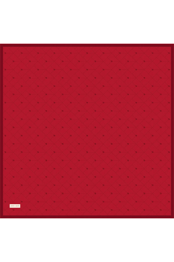 Açık Kırmızı 90X90 İpek Krep Saten Eşarp - 1