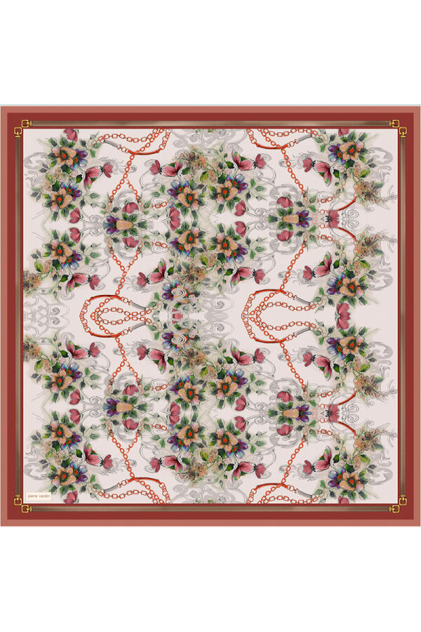 Pembe 90X90 İpek Twill Eşarp - 1