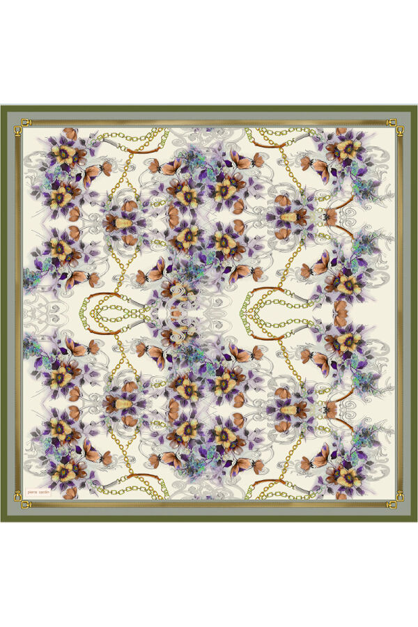 Yeşil 90X90 İpek Twill Eşarp - 1