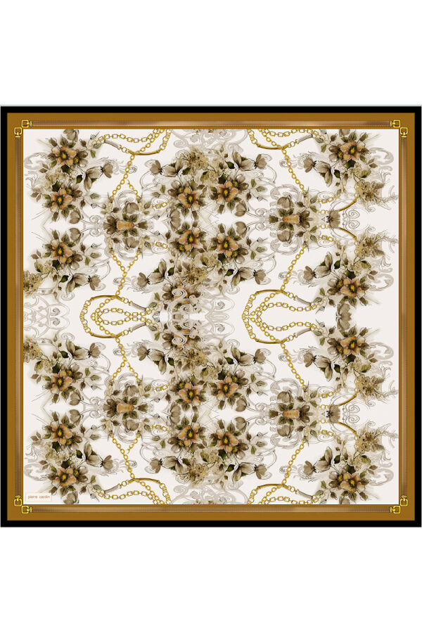 Altın 90X90 İpek Twill Eşarp - 1