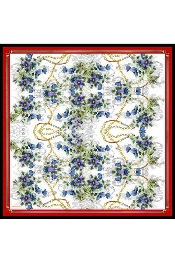 Kırmızı 90X90 İpek Twill Eşarp - 1