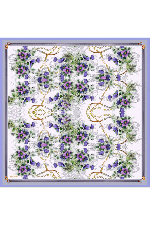Lila 90X90 İpek Twill Eşarp - 1