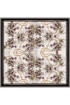 Siyah Çiçek Desenli 90X90 İpek Twill Eşarp - 1