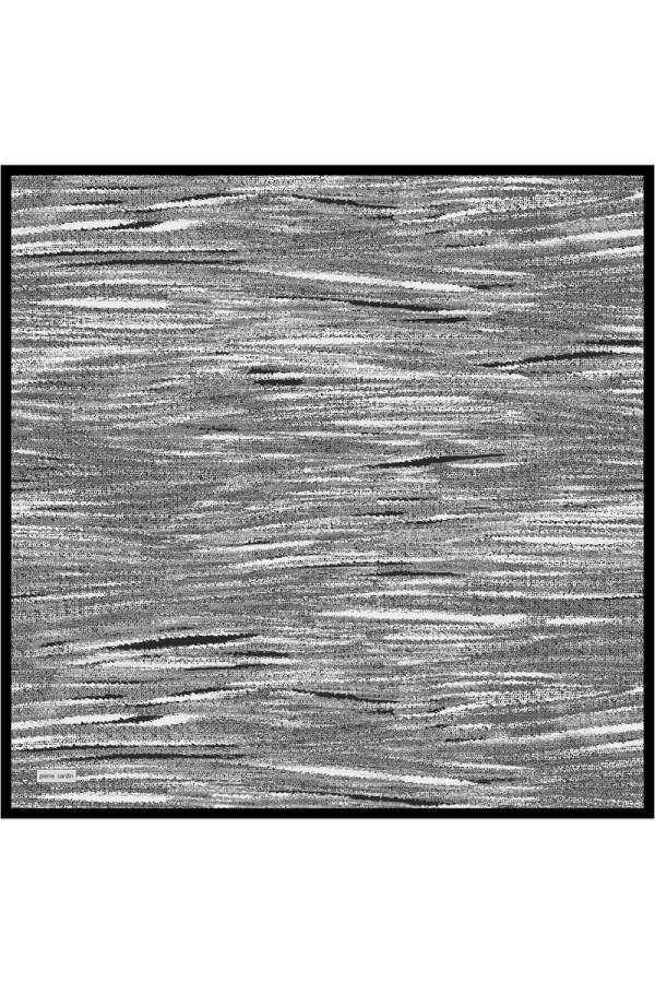 Siyah 90X90 İpek Twill Eşarp - 1