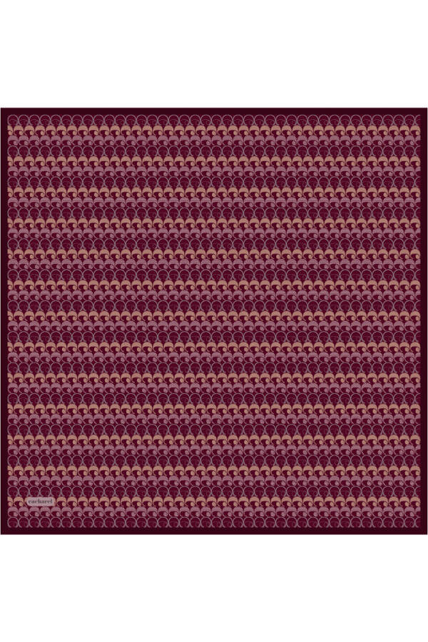 Bordo İpek Twill Eşarp - 1