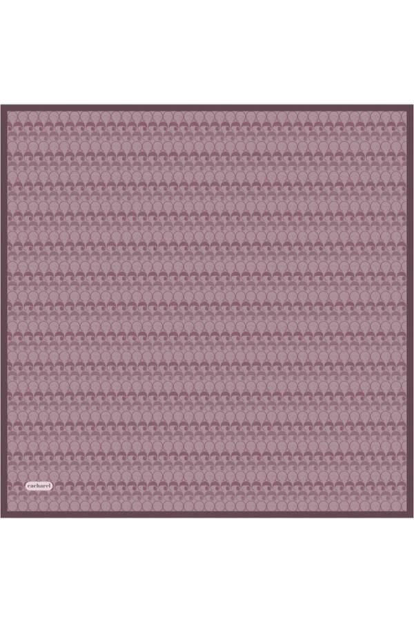 Pembe Logo Desenli İpek Twill Eşarp - 1