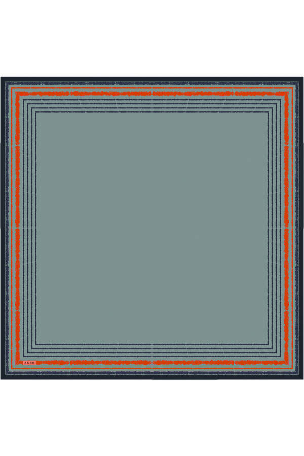 İndigo 90X90 İpek Twill Eşarp - 1