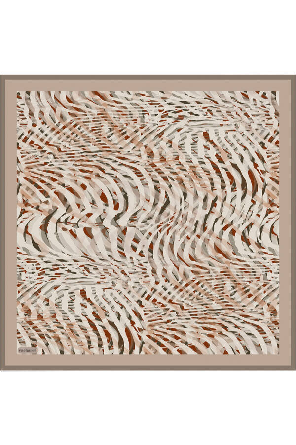 Bej İpek Twill Eşarp - 1