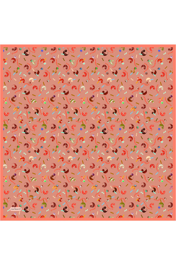 Pembe İpek Twill Eşarp - 1