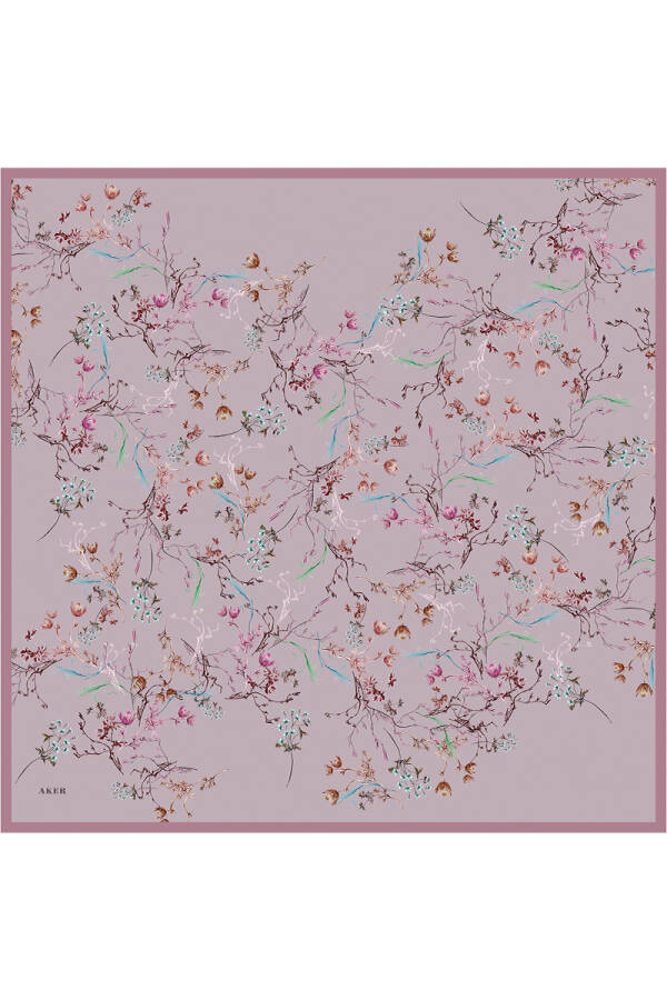 Pembe İpek Twill Eşarp - 1