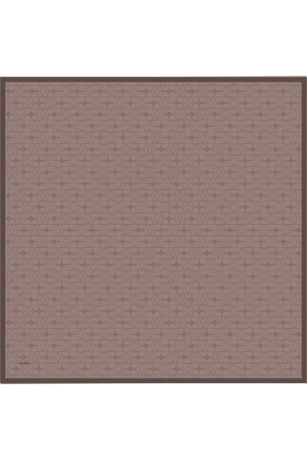 Vizon Logo Desenli İpek Twill Eşarp - 1