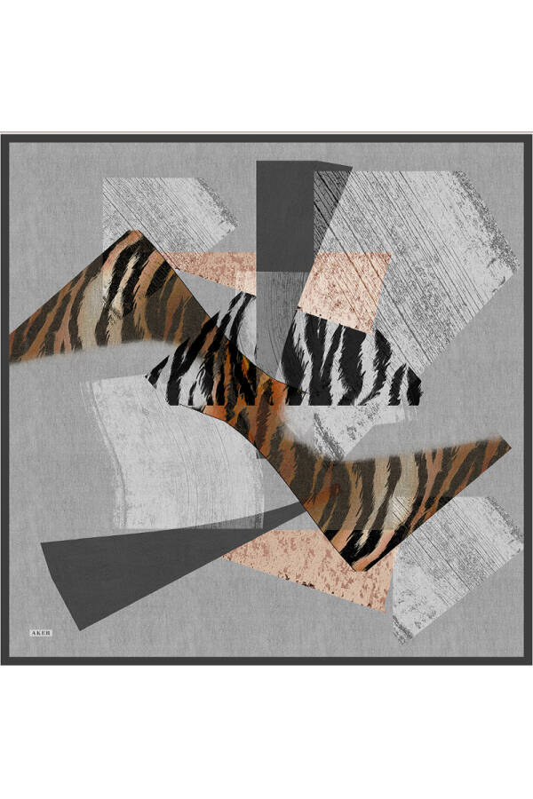 Gri İpek Twill Eşarp - 1