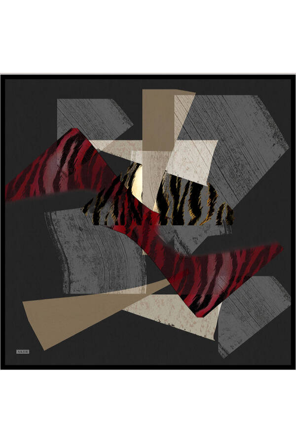 Siyah İpek Twill Eşarp - 1