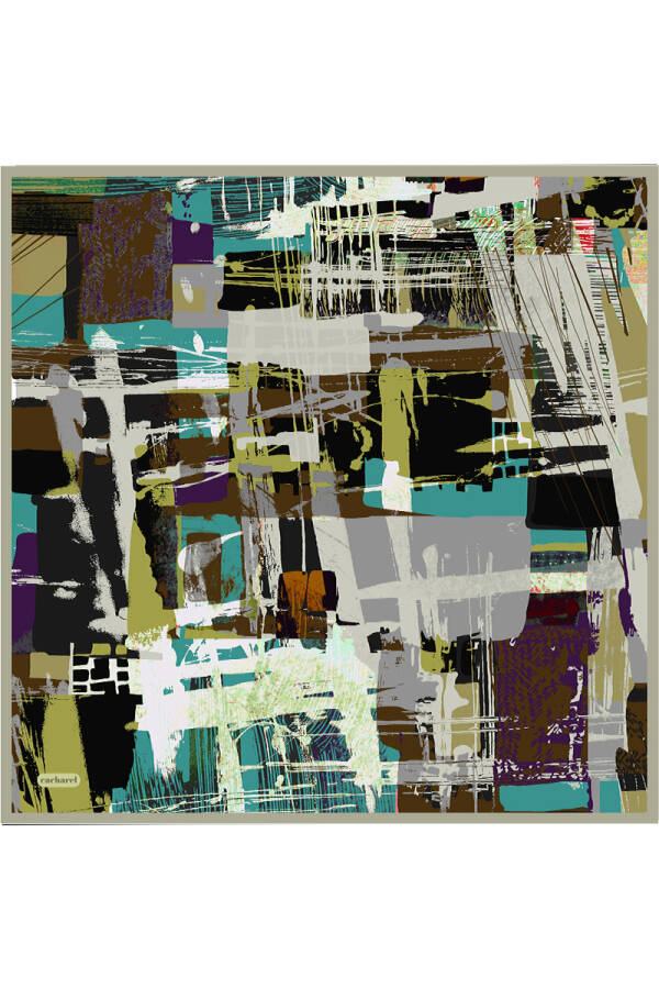 Gri İpek Twill Eşarp - 1