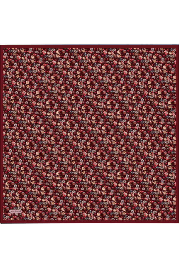 Bordo İpek Twill Eşarp - 1