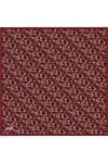 Bordo Çiçek Desenli İpek Twill Eşarp 