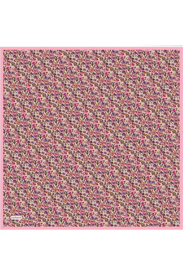Pembe İpek Twill Eşarp - 1