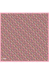 Pembe Çiçek Desenli İpek Twill Eşarp 