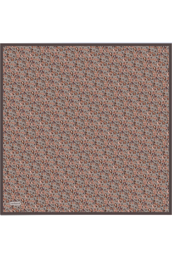 Kahverengi İpek Twill Eşarp - 1