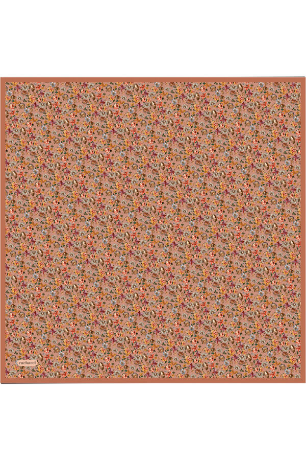 Turuncu İpek Twill Eşarp - 1