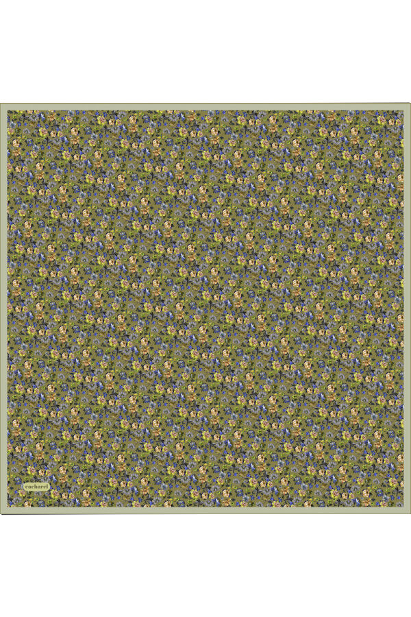 Yeşil İpek Twill Eşarp - 1